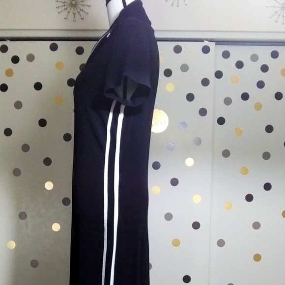 VTG RONNI NICOLE BLK W/ RACER STRIPES MAXI SZ 14 - Picture 6 of 14